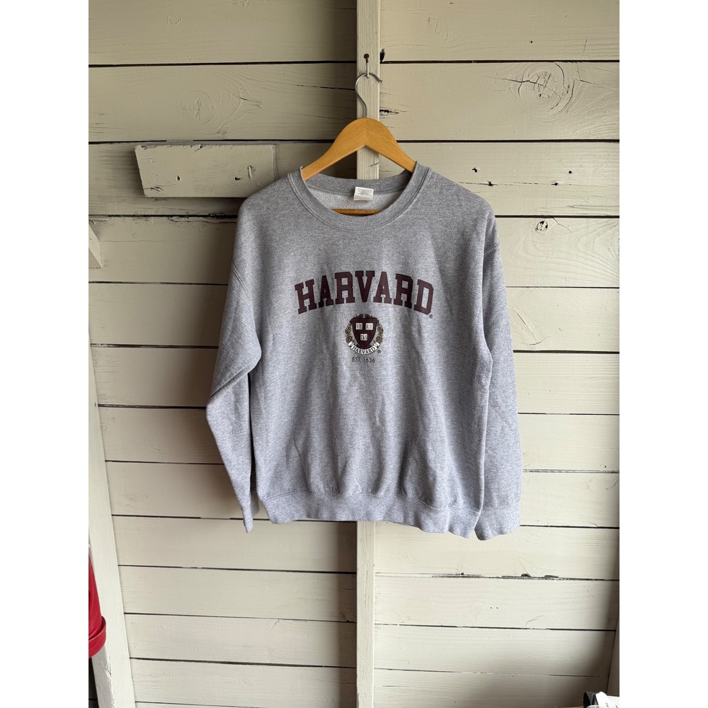 Gildan Heavy Blend Harvard University Sweatshirt Mens Medium Gray Crewneck M